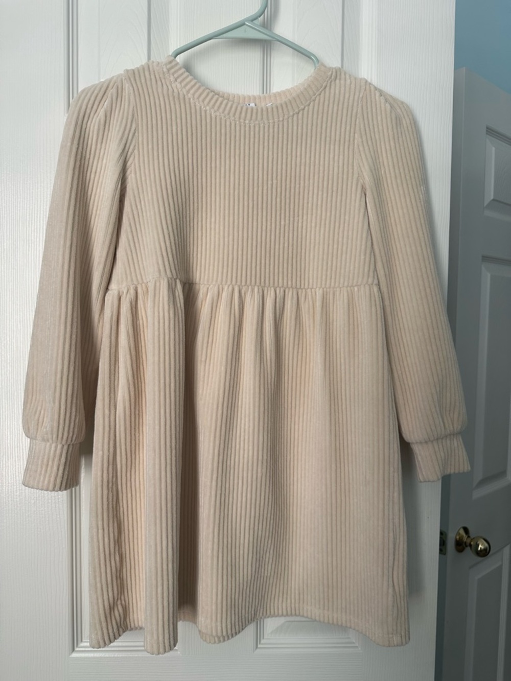 GAP Kids Corduroy Long Sleeve Dress in Cream